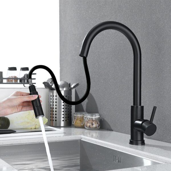 Pull Out Brush Nickel Sensor Kitchen Faucets Hot And Cold Sink Faucet Kitchen Mixer Touch Control Sink Tap ברז מטב  ברז לכיור 4