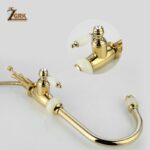 ZGRK European Style Natural Jade Kitchen Faucet Pull Out Hot Cold Water Brass Golden kitchen Mixer Taps SLT078S 5