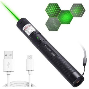 303 High-Power USB Red/Green Laser Combination, Battery Embedded Laser, View 500-1000M, 5MW Adjustable Laser Focus 1