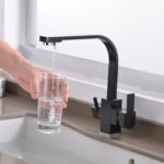 ROVATE Black Filtered Kitchen Faucet 3 Way Drinking Kitchen Water Filter Tap Cold and Hot Sink faucet 2