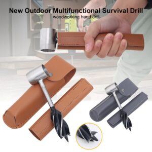 Hand Auger Wrench Hand Screw Drill Bit Woodworking Multi-Purpose Bushcraft Tools Manual Auger for Survival Gear 1