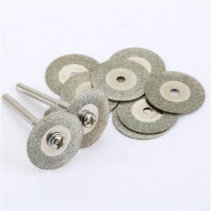 10pcs/set Diamond Discs +2pcs Arbor Shaft 20mm Thin Grinding Slice MINI Cutoff Wheel Refine jewelry making Craft Rotary Tool 1