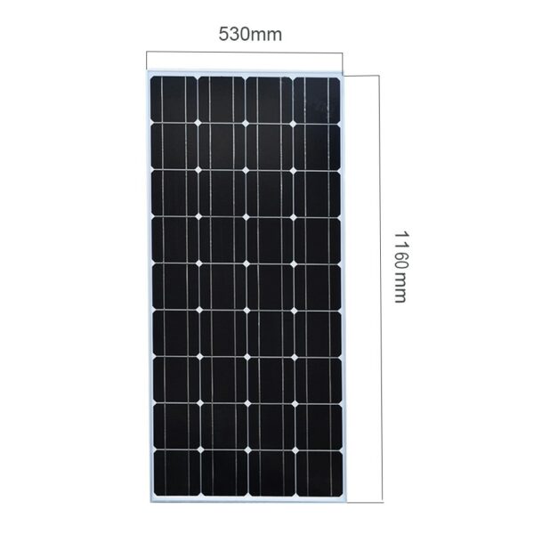 100w Monocrystalline cell solar panel module Tempered glass Aluminum frame for 12v battery RV/car/marine/boat light power charge 5