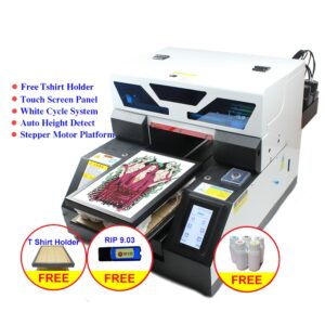 Touch Screen A4 UV printer DTG Tshirt textile fabric UV printing machine with gift ink set for bottle phone case  Metal wood pen 1