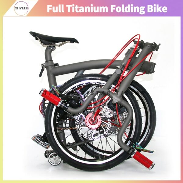 Titanium Folding Bike for Brompton External 6-speed V Brake Full Ti Frame Superlight Bicycle Can Customize CHPT3 5