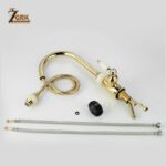 ZGRK European Style Natural Jade Kitchen Faucet Pull Out Hot Cold Water Brass Golden kitchen Mixer Taps SLT078S 4