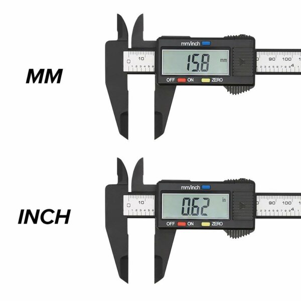 Oauee Electronic Digital Caliper Carbon Fibre Vernier Plastic Gauge Micrometer Ruler Depth Measuring Tools Instrument 150/100mm 2