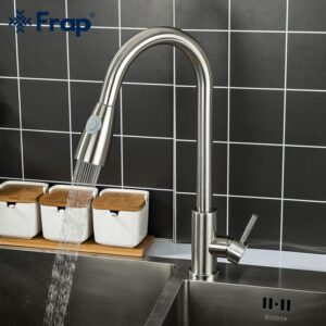 Frap Kitchen Faucet Sink Water Tap Stainless Steel Pull Out Torneiras De Cozinha Grifo Lavabo Y40147/Y40147-1 1
