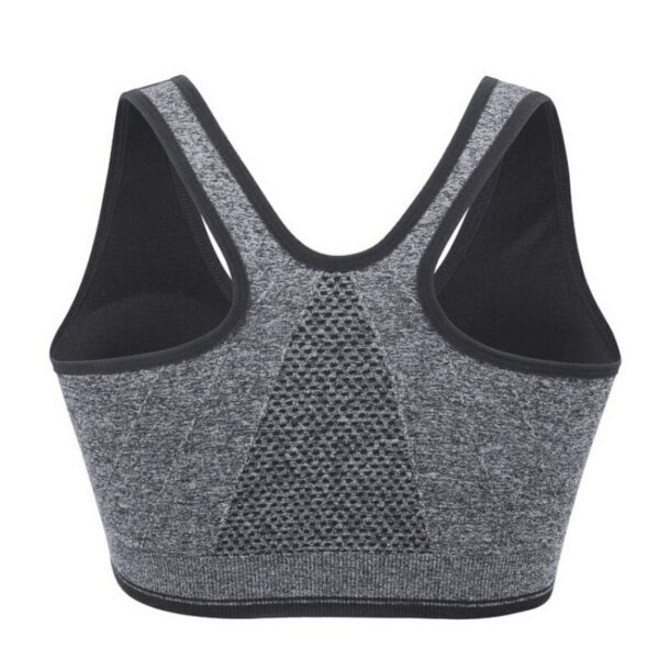 M-4XL Women Front Zipper Closure Push Up Bras Shockproof Fitness Vest Removable Padded Wireless Tops Sports Tops Lady Bra 5