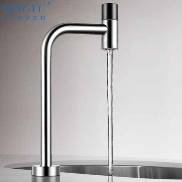 QINGYU ELEVEN New Drinking Kitchen Filter Faucets Rotary Switch 304 Stainless Steel Brushed Single Cold Kitchen Faucet 1