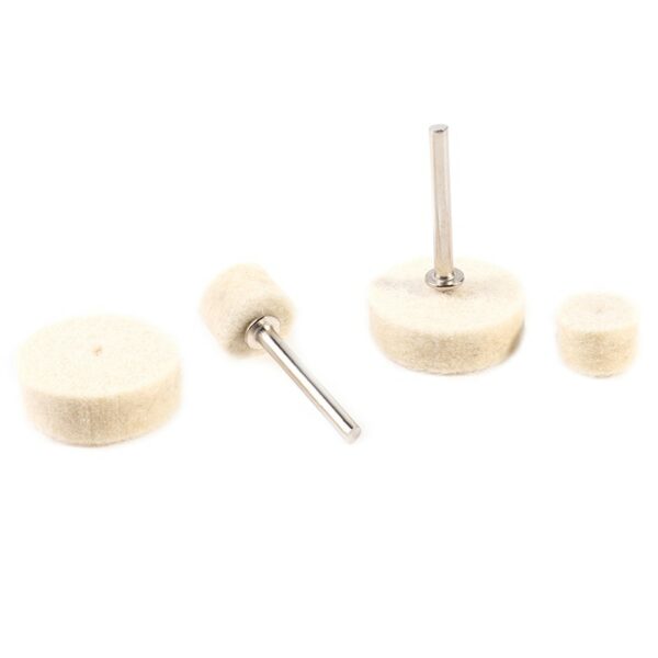 10Pcs Grinding Polishing Buffing Round Wheel Pad Wool Felt +1 Rod 3.2mm Shank Metal Surface For Dremel Rotary Tools Accessories 3