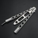 Butterfly Knife Outdoor Trainging Bushing SystemTitanium Channel Handle Folding Knife EDC Tool Free-swinging for Outdoor Games 2