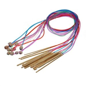 12PCs/set 10mm - 3mm Natural Bamboo Flexible Afghan Tunisian Carpet Crochet Hook Needles At Random Color Transparent 120cm long 1