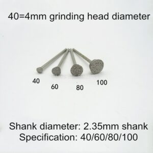 1Pcs 2.35MM Shank Grinding Head Diameter Durable Abrasive Tools Carving New Grit Diamond Drill Bit Emery Mounted Electroplated 1