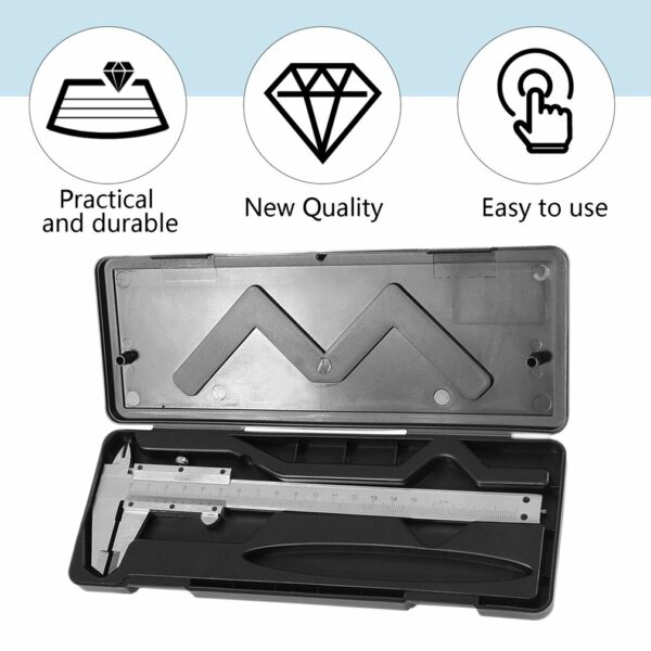 Practical Vernier Caliper 6" 0-150mm/0.02mm Metal Carbon Steel Calipers Gauge Micrometer Measuring Tools 3
