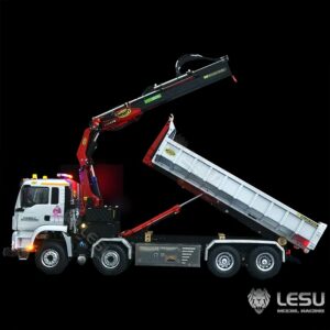 LESU 8*8 Metal Hydraulic Crane Dumper MAN TGS 1/14 RC Truck Sound Lights System Differential Axles Painted Model Car 1