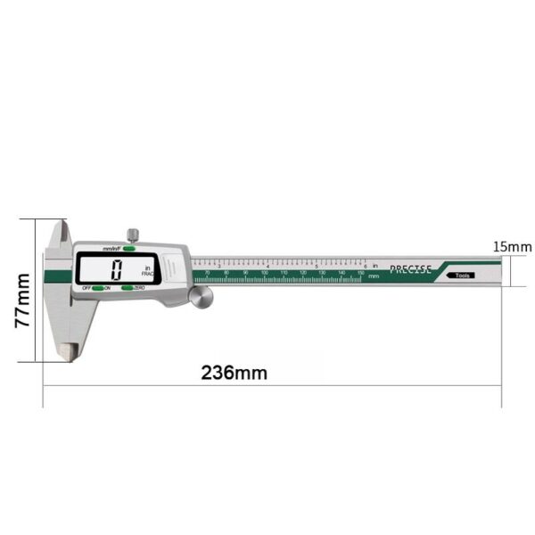 Stainless Steel Digital LCD Display Caliper 150mm Fraction MM Inch 0.01mm Precision LCD Vernier Caliper Measuring Tools With Box 4