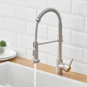 Quality Black Modern Kitchen Faucet Single Hole Pull Out Spring Faucets Sink Mixer Tap Brushed Nickel/Black Mixer Tap Brass 2