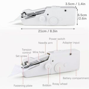 Mini Portable Hand Sewing Machine Quick Handy Stitch Sew Needlework Cordless Clothes Fabrics Household Electric Sewing Machine 2