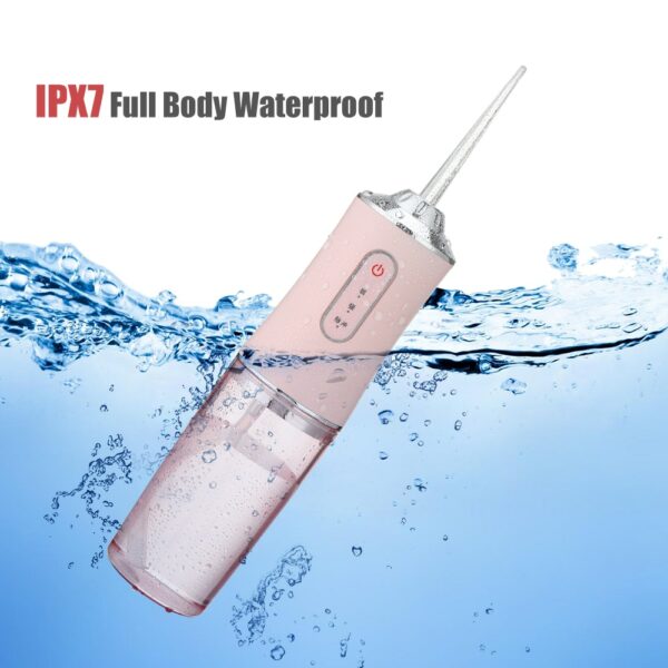 Oral Irrigator Portable Dental Water Flosser USB Rechargeable Water Jet Floss Tooth Pick 4 Jet Tip 220ml 3 Modes IPX7 1400rpm 6