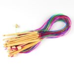 12PCs/set 10mm - 3mm Natural Bamboo Flexible Afghan Tunisian Carpet Crochet Hook Needles At Random Color Transparent 120cm long 2