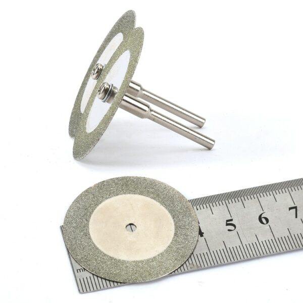 10pcs/set 40mm Diamond Cutting Discs+2pcs Mandrel Arbor Shafts Rotary Tool Dremel accessories Drills Sheets Grinding Slice Craft 6