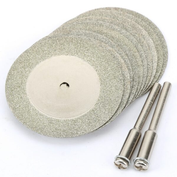 10pcs/set 40mm Diamond Cutting Discs+2pcs Mandrel Arbor Shafts Rotary Tool Dremel accessories Drills Sheets Grinding Slice Craft 1
