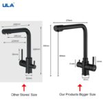 ULA Kitchen Filter Faucet Deck Mounted Black Kitchen Mixer 360 Rotate Drinking Sink Tap Water Purification Tap Crane For Kitchen 2