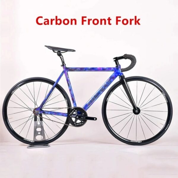 Fixed Gear Bike 48cm 52cm 56cm Single Speed Track Bicycle Aluminum Alloy Frame 40mm Wheel Carbon Customizable Fiber Fork 4