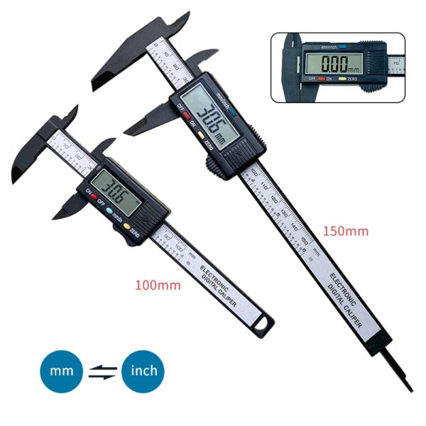 100mm 150mm Electronic Digital Caliper 6 Inch Carbon Fiber Vernier Caliper Gauge Micrometer Measuring Tool Digital Ruler 1